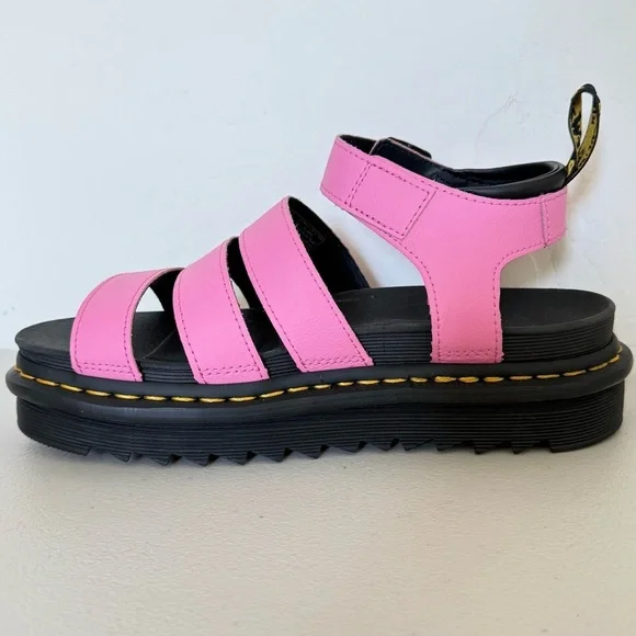 NEW DR MARTENS Pink Leather Blaire Sandals Size EU 39 US 8 - Picture 4 of 8